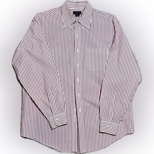 165. Brooks Brothers Red and White Striped Men's Shirt